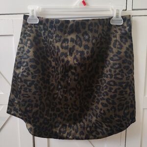 Zara Animal Print Mini Skirt - Black and Brown